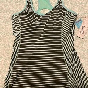 Kyodan Black and Mint Striped Tank Top